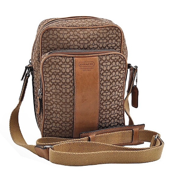 COACH Monogram Canvas & Suede Crossbody Messenger Shoulder Bag UNISEX STYLING - Picture 9 of 15
